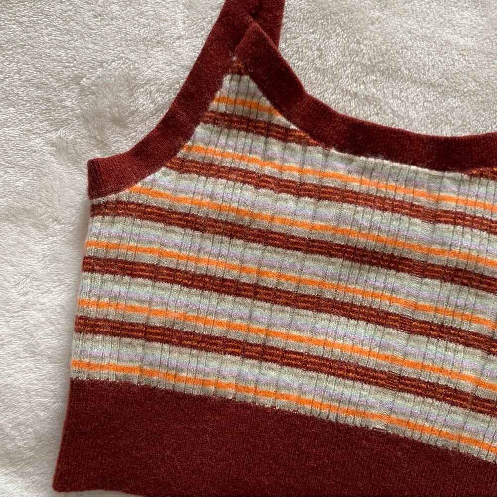Levi's Striped Ribbed Knit Tank Top in Rust - Picture 2 of 5